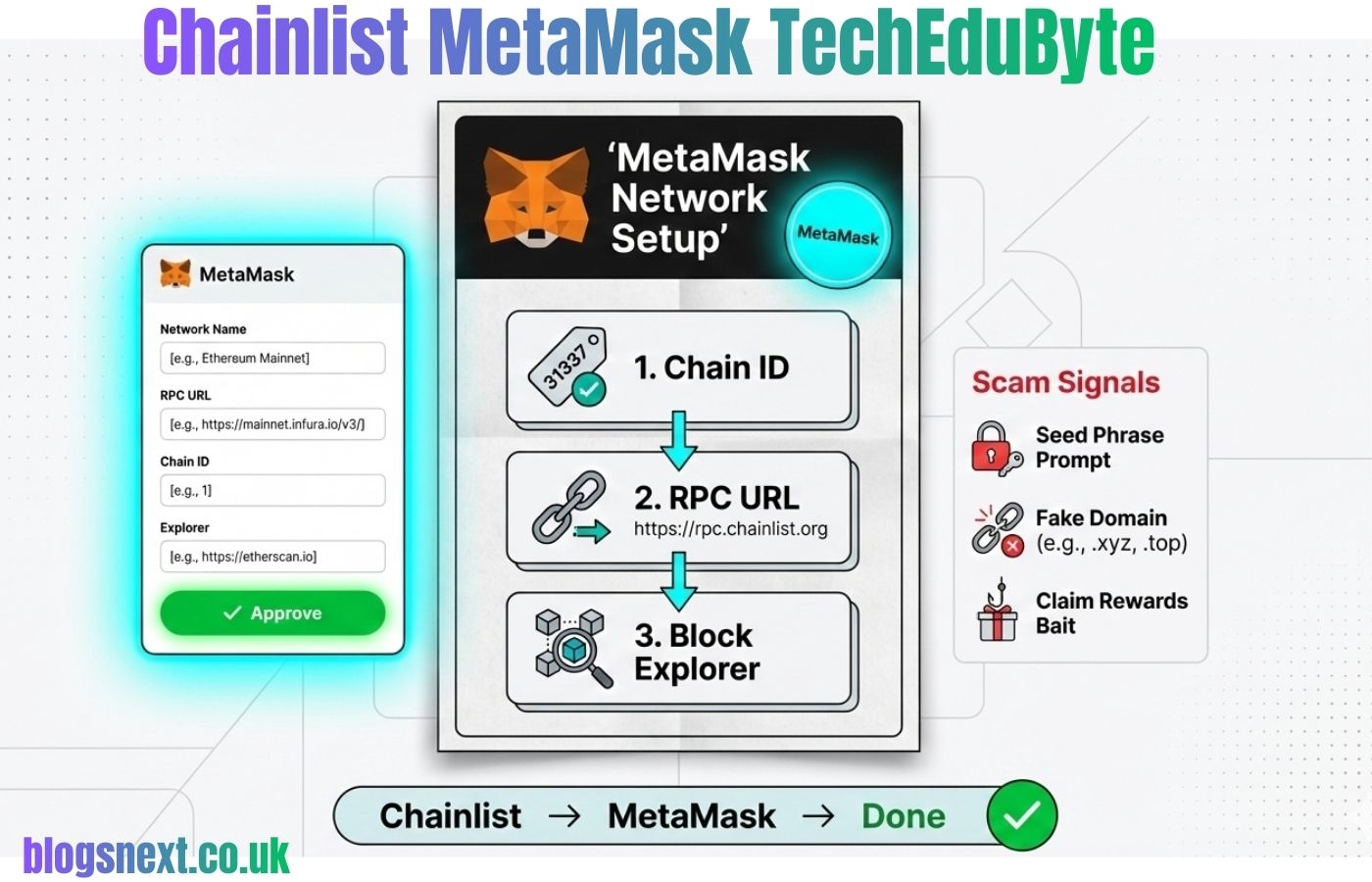 Chainlist MetaMask TechEduByte: 7 Steps Add Networks Safe