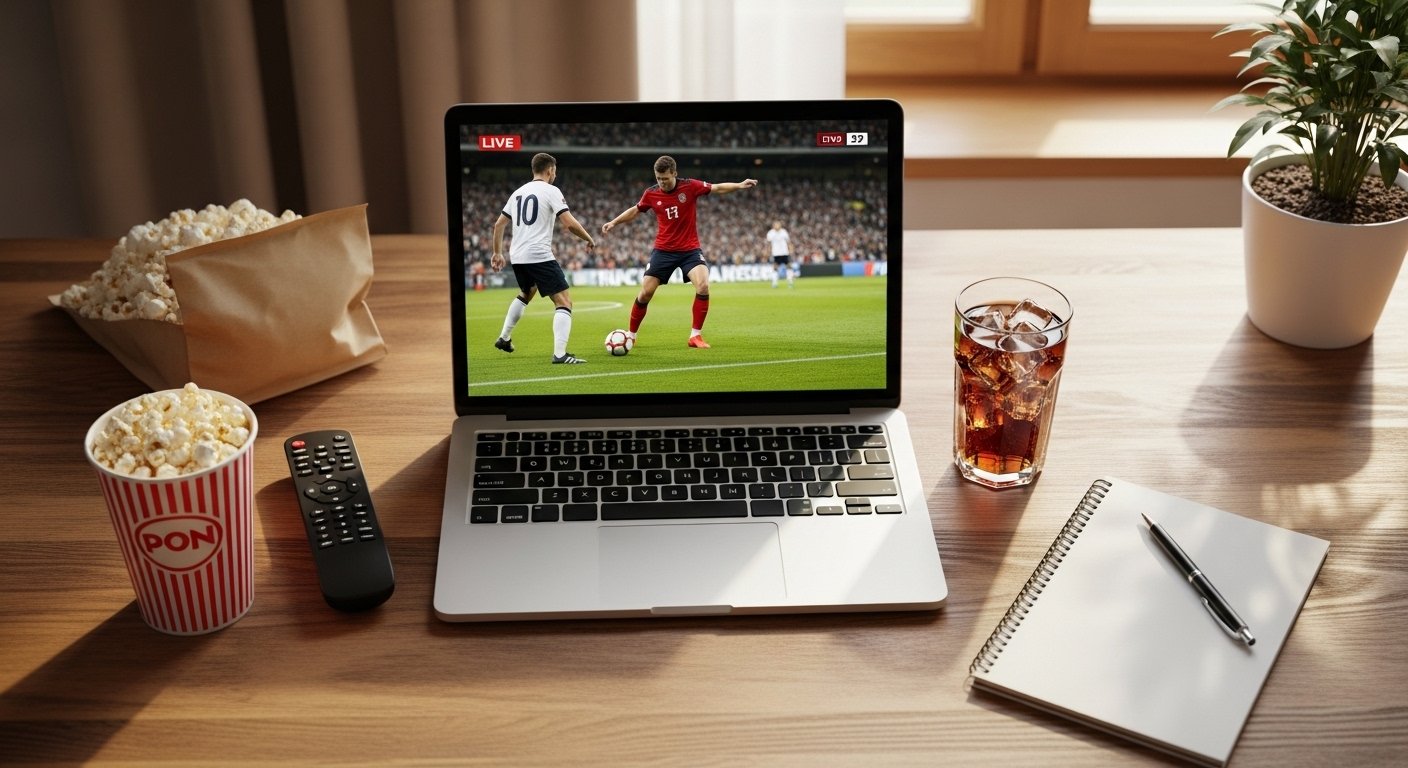Weakstreams sports fan watching free live streaming on TV at home